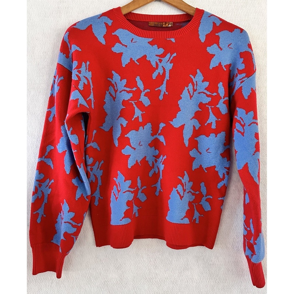 Belldini Sweater Colorful Floral Women's Sz M Soft Office